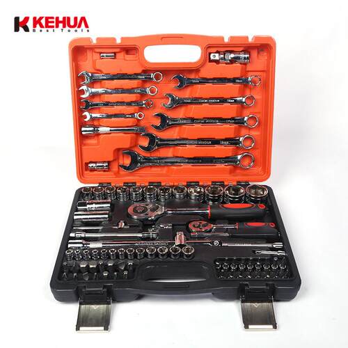 82件套铬钒钢汽修组套筒棘轮扳手套装工具