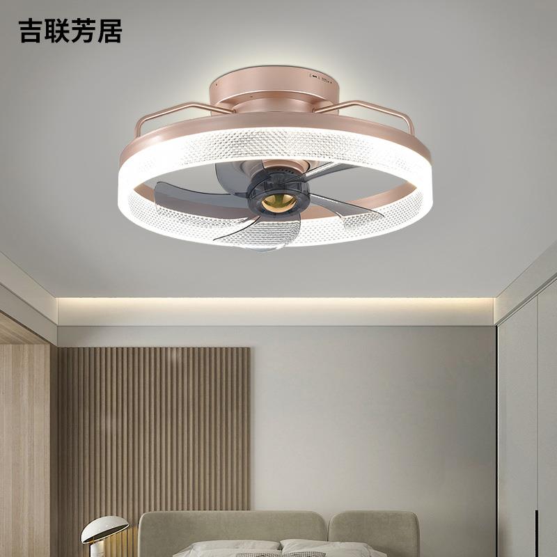跨境货源亚克力LED餐厅书房客厅灯 现代简约智能卧室吸顶风扇灯