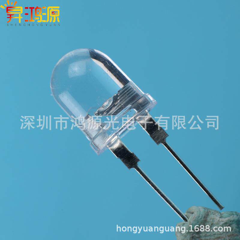 F8/8mm圆头暖白光0.5W 0.75W直插式手电筒灯珠红蓝led发光二极管