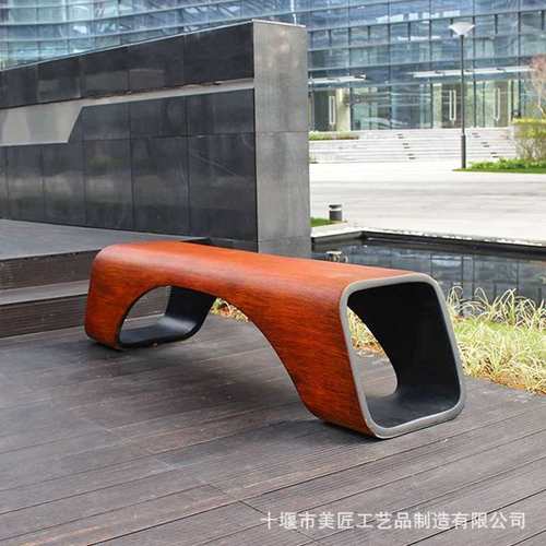 玻璃钢休闲椅木纹椅子商场座椅写字楼休息椅商业广场坐凳休息椅