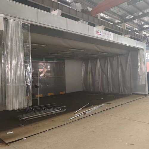 移动式伸缩烤漆房轨道式工业电动折叠喷漆房烤漆房伸缩喷漆房