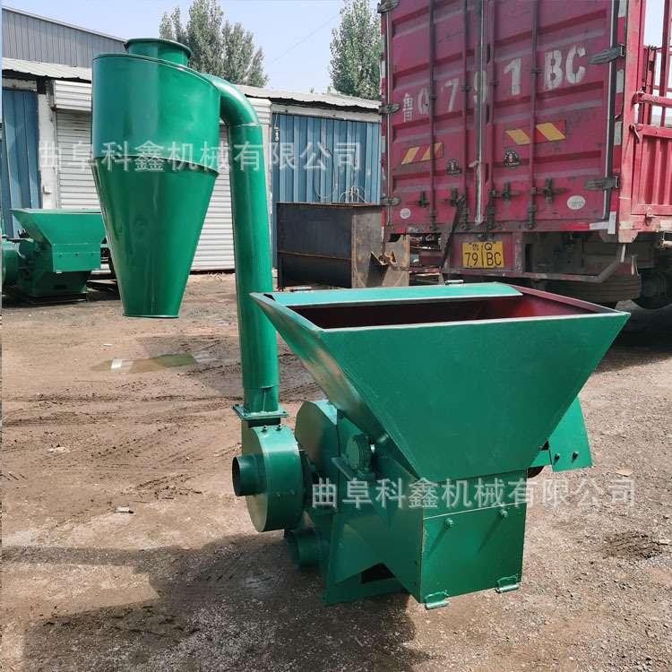 养牛场自动进料粉碎机花生秧地瓜秧打糠机沙克龙除尘打粉机科鑫