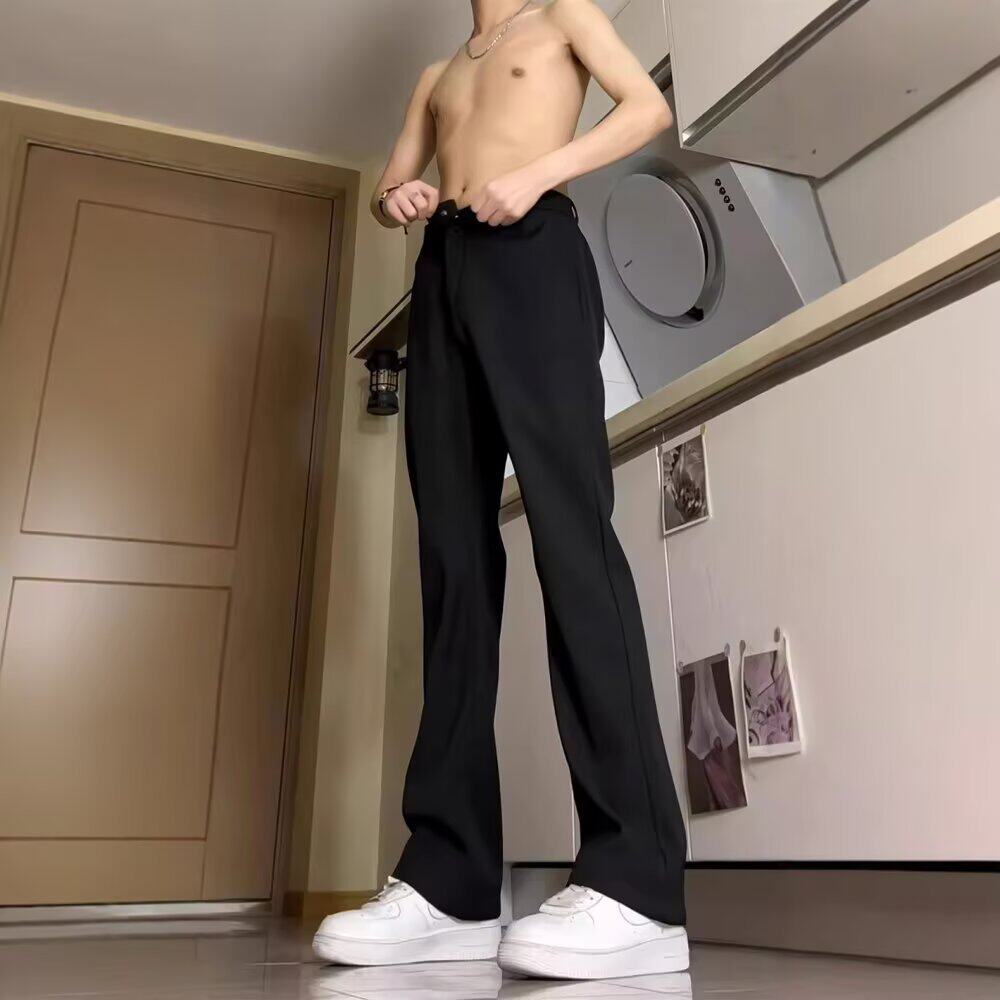 垂感显瘦直筒西裤男春秋季韩版潮流大码百搭韩版微喇高档休闲西裤