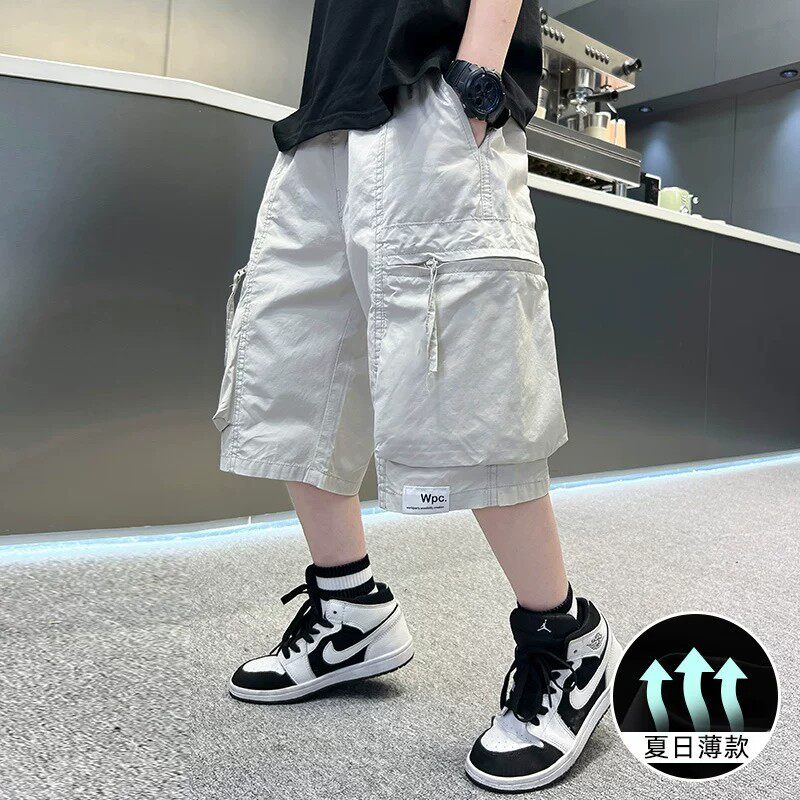 儿童装男童裤子夏装薄款工装短裤新款夏季中大童夏款男孩中裤