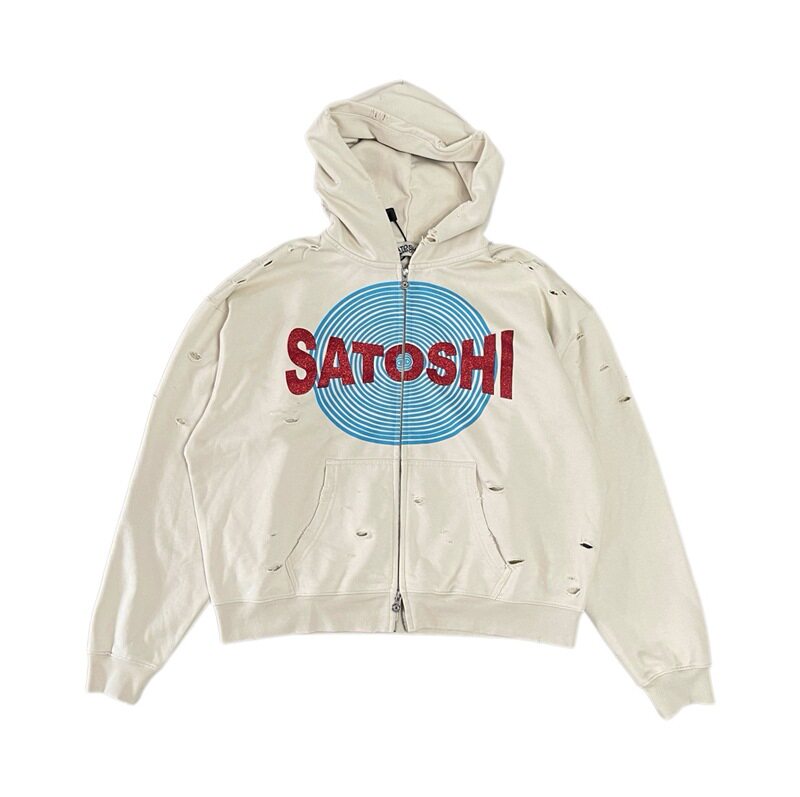 Satoshi Nakamoto 26ss Hoodie 水洗做|日拉链连帽衫连帽卫衣