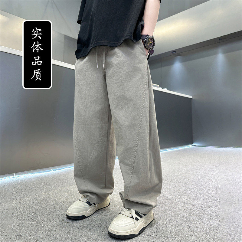 薄款夏装男童速干裤潮流宽松长裤中大童学生男孩春夏防蚊休闲裤子