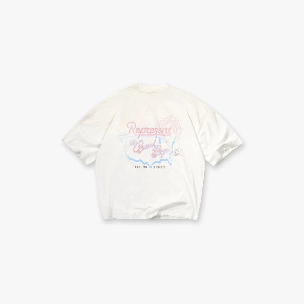 Represent × The Beach Boys联名冲浪T恤 水洗面料自然做旧泛黄