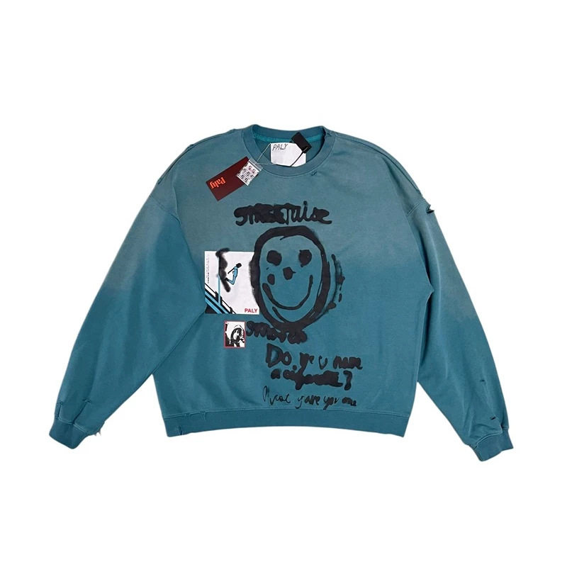 paly hollywood StreetwiseAirbrush Crewneck100%纯棉高克重卫衣