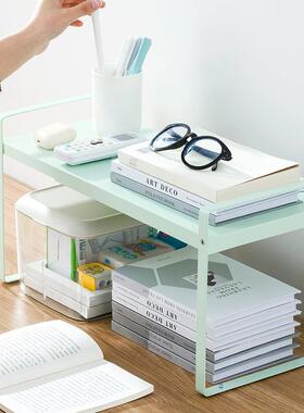 众之亿可伸简缩易书置架办公室桌面收纳架桌上多层书架物桌整FUO