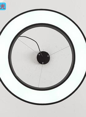 空心圆形ld办灯商场ZZT超市餐eled吊公厅灯现代简约吊线灯商用照