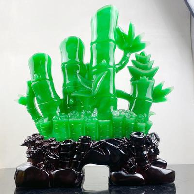 招财摆件仿树脂玉财富节高竹子摆开件创意商k71016务公节司业开张
