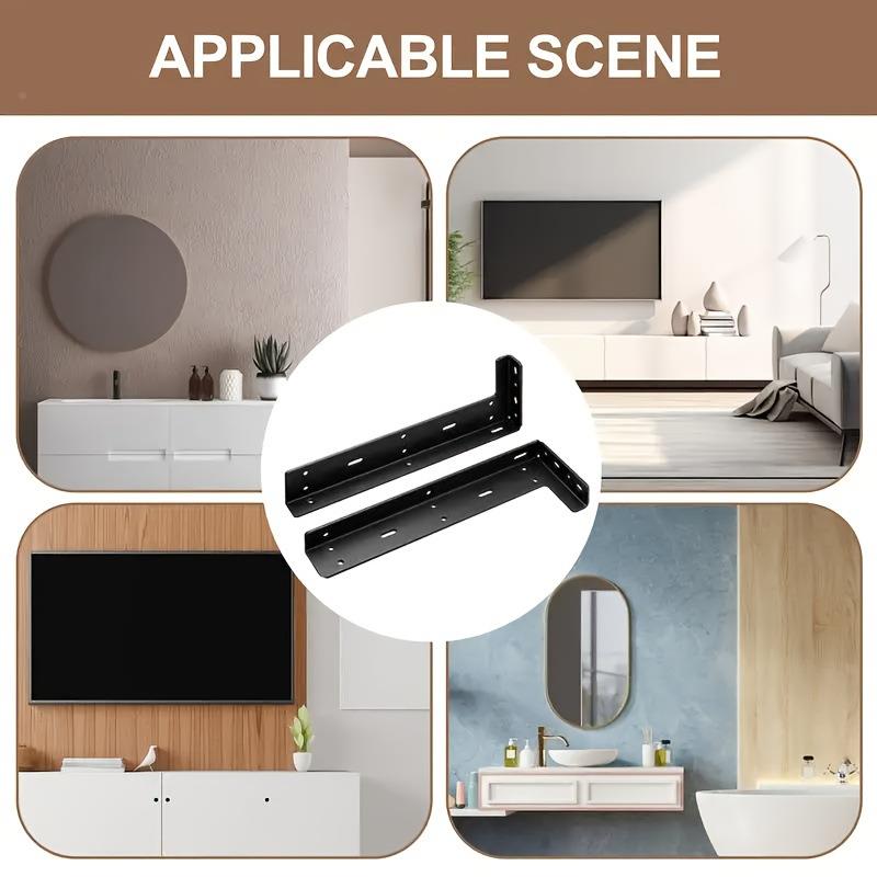 重隐藏悬浮柜支架悬空L形型吊码电视柜柜吊柜隐形浴承黑色室重托