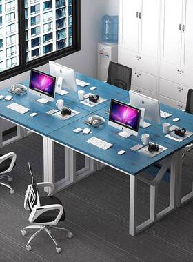 办公桌约代职员写字桌屏脑风2现/4人BGZ02446简位办公电桌台式