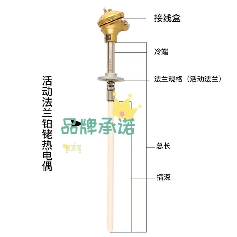 铂铑热电偶WRP-130S型R型B型0-1600耐高温刚玉陶瓷管温度传感器
