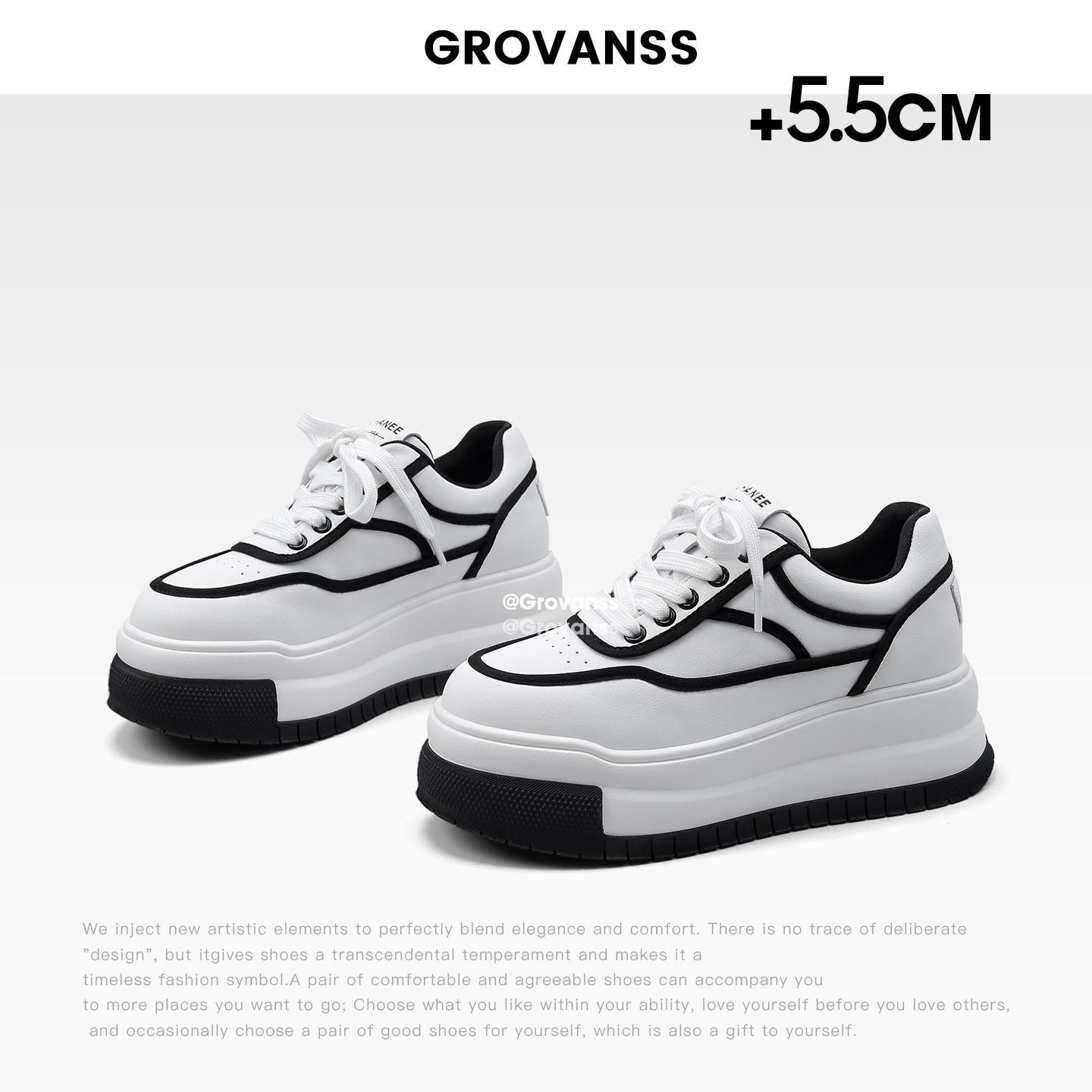 高梵诗小香风小白鞋2025秋冬新款厚底休闲板鞋高级感增高松糕鞋女