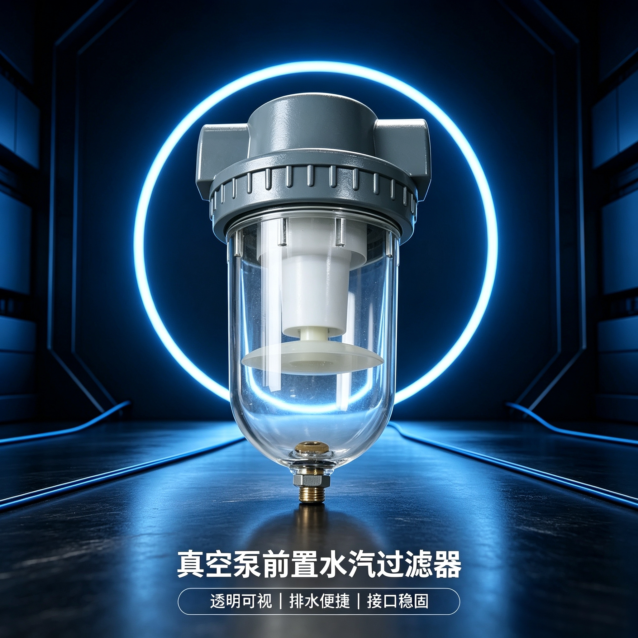 真空泵汽水分离器 玻璃杯水汽过