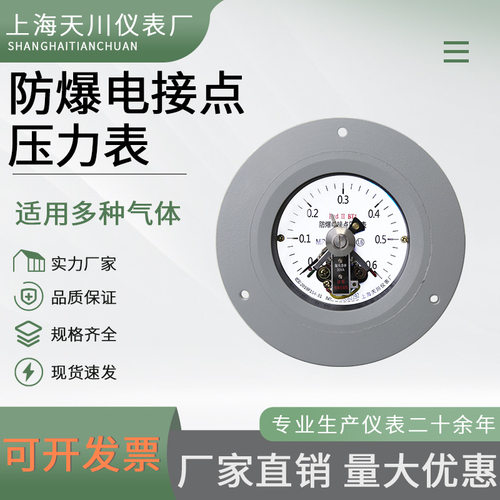 YTX-100B-ZT防爆电接点轴向带边压力表厂家生产天川仪表BT4CT6