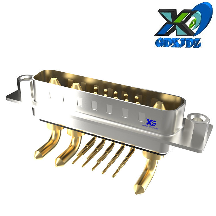 D-SUB 焊线式大电流13PIN 13芯 弯针大电流连接器焊接式公头母头