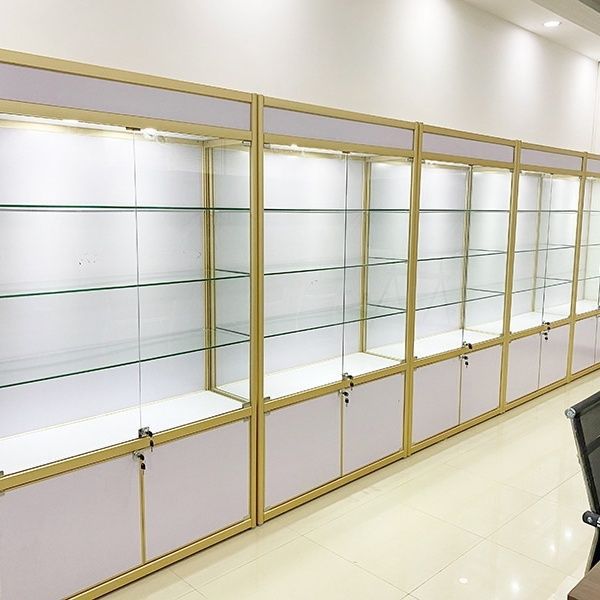 展柜化妆品珠宝样品手办展示架工艺品展架红酒玻璃透明展示柜带锁