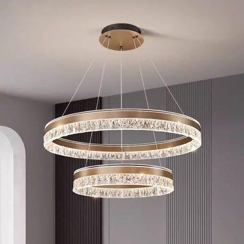 2025年新款轻奢客厅灯时尚公寓现代简约餐厅灯大气铝材主卧小吊灯