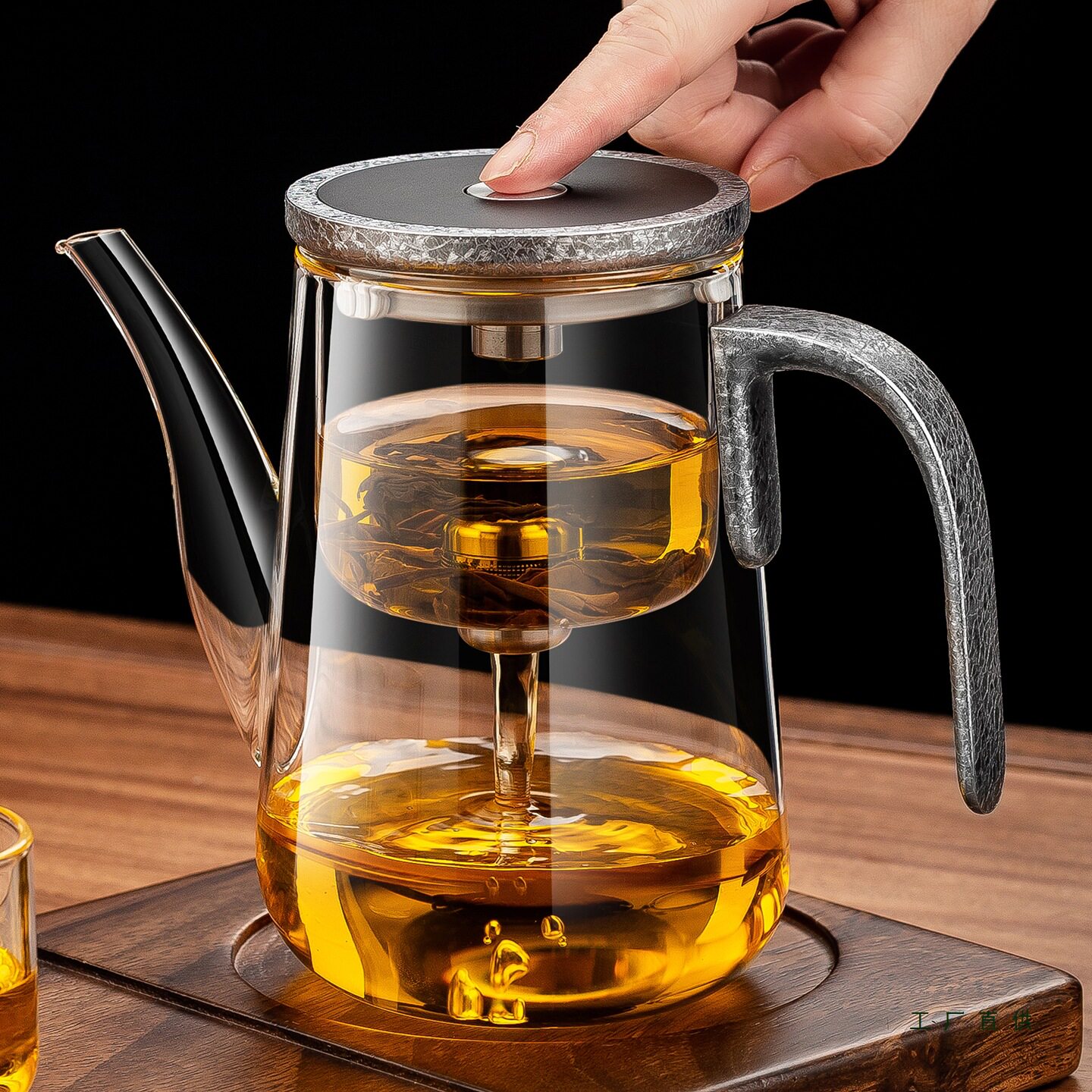2025新款磁吸飘逸杯泡茶壶家用玻璃内胆茶水分离懒人泡茶神器沏茶