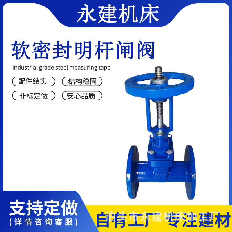 软密封明杆闸阀赣马体软密封法兰阀门弹性座封球墨铸铁法兰闸阀