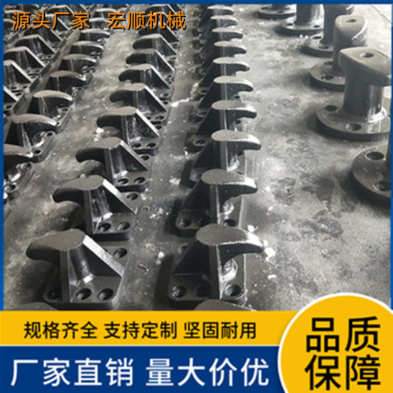 50千牛铸铁系船柱方座圆座单檐全檐钩预埋件锚定船用钩式柱不锈钢