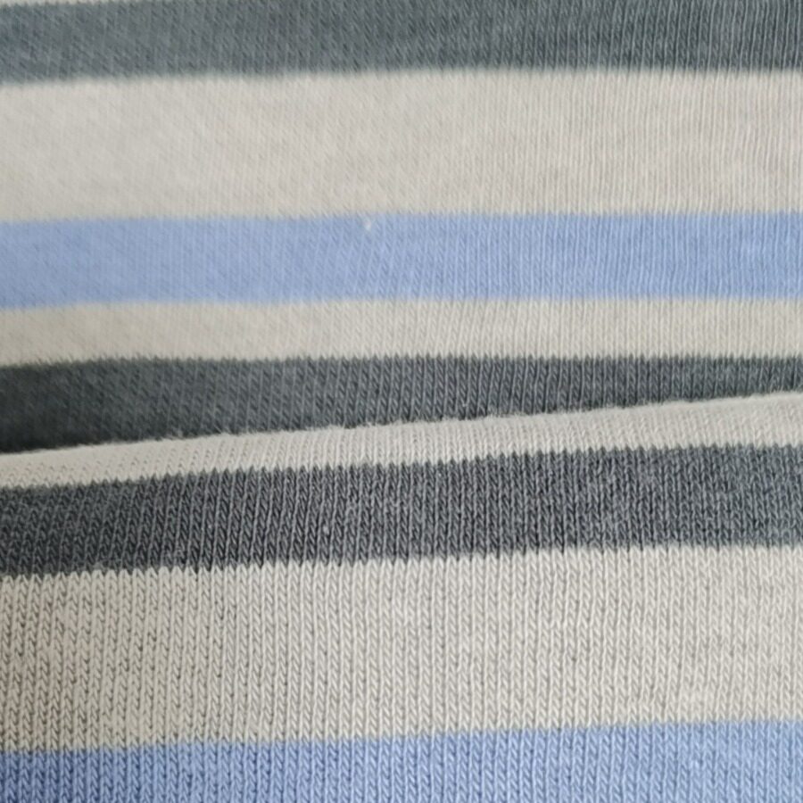 260gCVC绒布色织蓝灰条棉涤纶面料批发