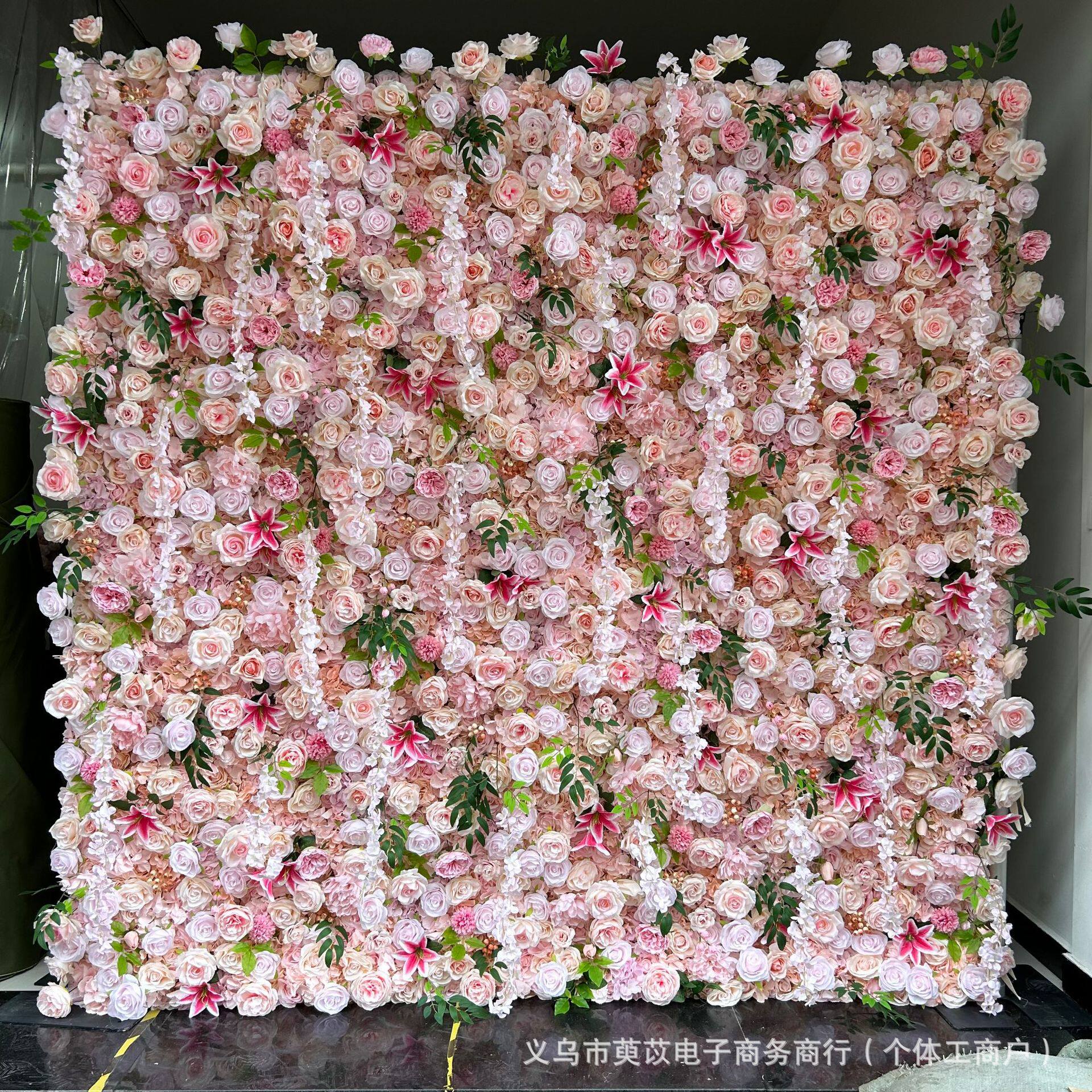 仿真布底花墙仿真花仿真植物花墙来图制作网红拍照打卡背景花墙