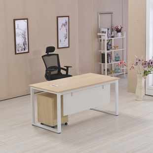 简约单人职员办公桌 时尚大班台实木条形卧式柜小型员工办公桌