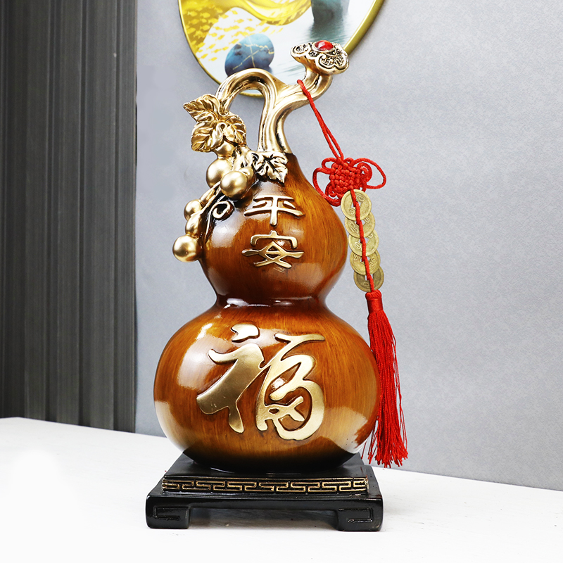 风水红色葫芦摆件储蓄罐客厅玄关家居酒柜装饰品搬家乔迁新居礼品