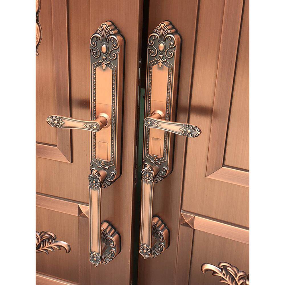 银驰指纹锁高端别墅双开门指纹密码锁欧式覆古大门锁智能锁电子锁