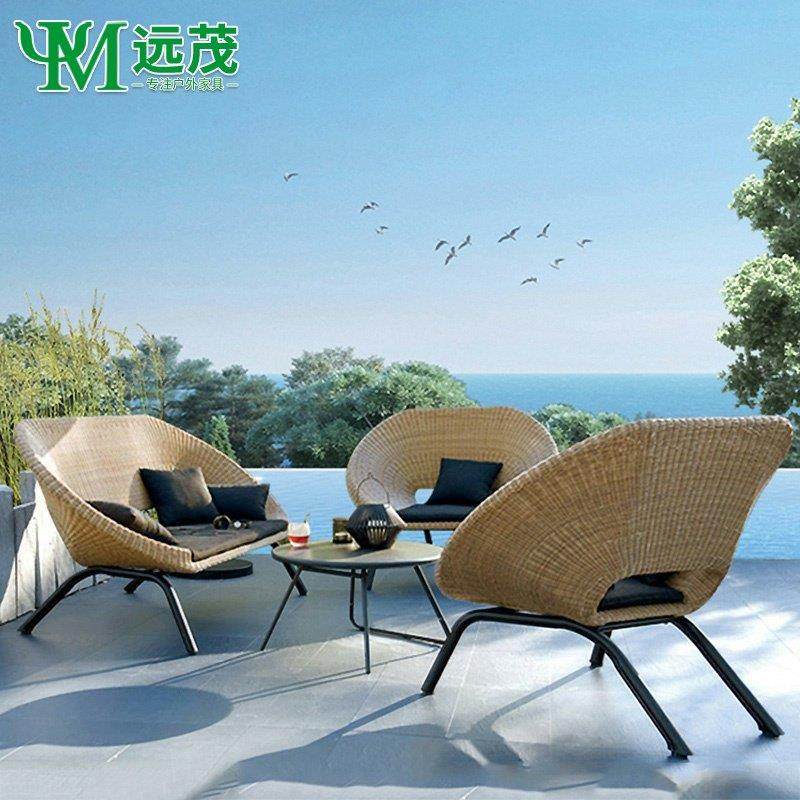 远茂北欧户外藤编小沙发椅休闲藤椅组合别墅庭院花园露台室外沙发,住宅家具,户外沙发,淘宝优惠券,粉丝福利购,淘宝优惠卷
