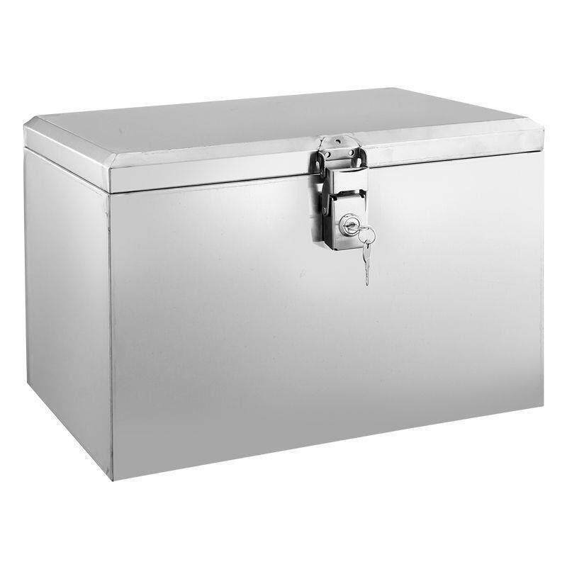 加厚大号摩托车不锈钢后备箱踏板电瓶电动车尾箱外卖储物箱工具箱