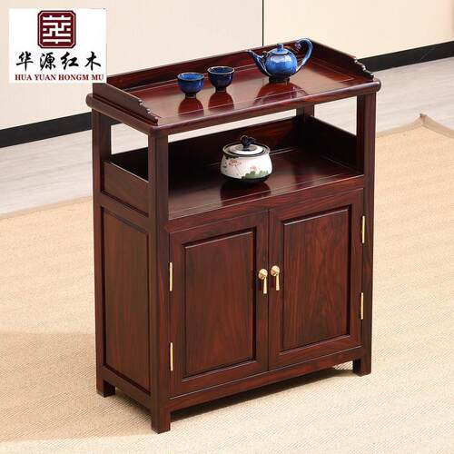 红木餐柜印尼黑酸枝茶水柜阔叶黄檀中式简约收纳柜置物架