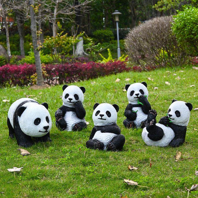 户外创意萌熊猫雕塑模拟树脂动物花园庭院公园草坪花园装饰摆件,家居饰品,户外/庭院摆件,淘宝优惠券,粉丝福利购,淘宝优惠卷