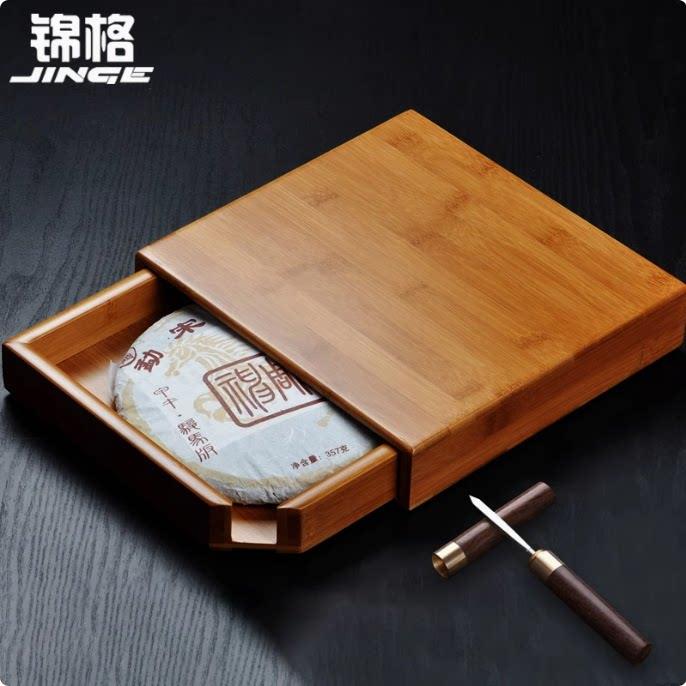 皇家竹制普洱茶盒分茶盘黑茶开 茶盘茶针茶刀茶道零配件单层赏茶