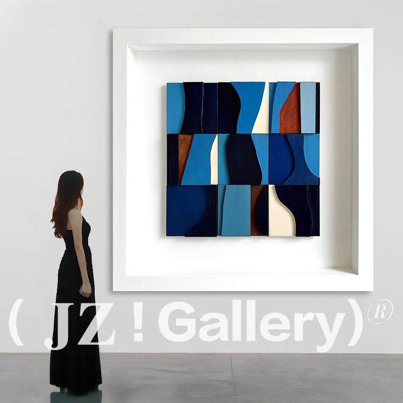 JZ《宁谧》现代客厅背景墙装饰画创意实物挂画卧室简约立体装置画