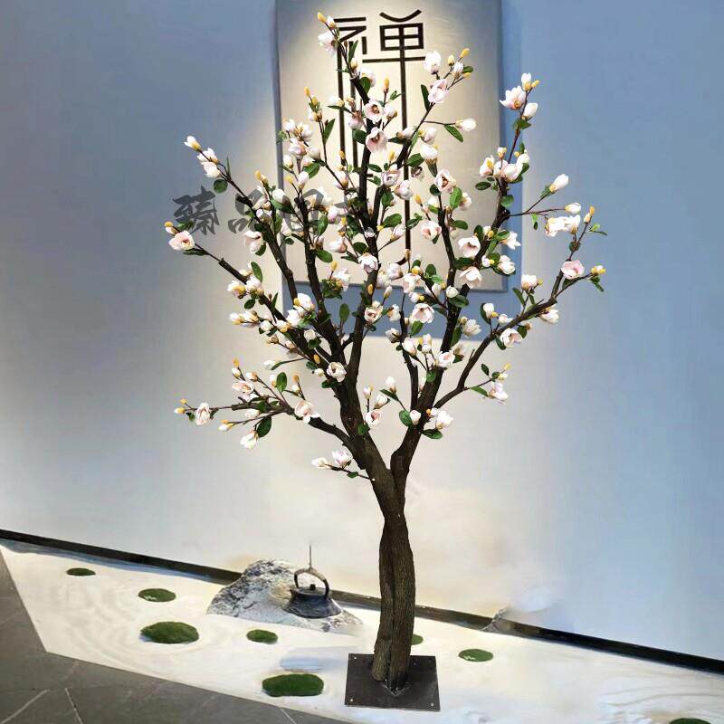 彷真玉兰花树假树大型彷真植物落地花艺橱窗装饰假花室内客厅摆件
