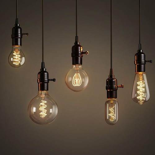 覆古工业风ins爱迪生茶色灯泡LED服装店橱窗咖啡厅吧台轨道小吊灯