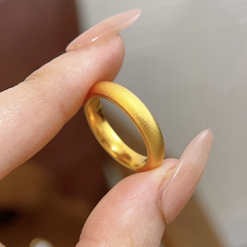 古法轮胎戒指黄金实心
