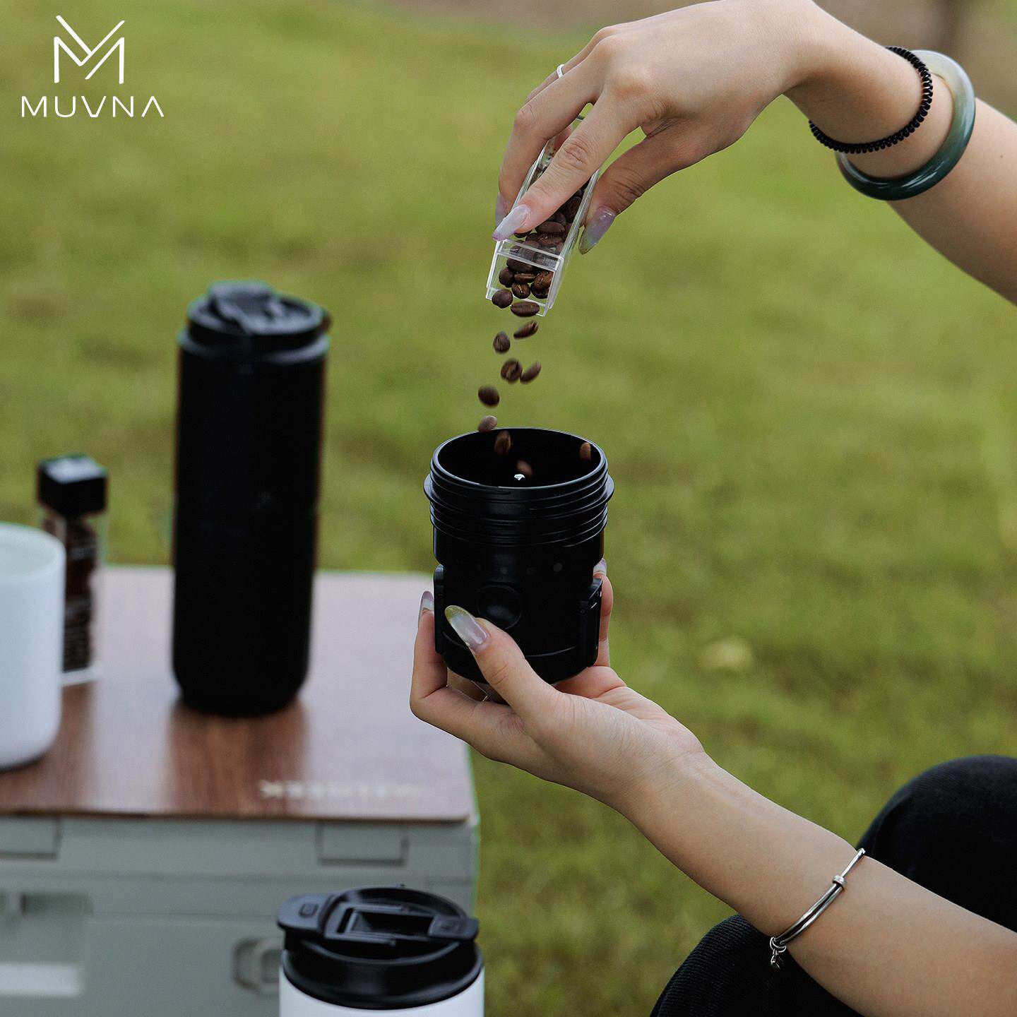 MUVNA慕威纳便携式手冲咖啡研磨一体机户外电动磨豆机咖啡随行杯