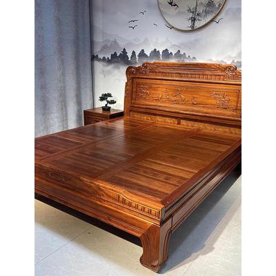 金花梨木实木床中式大床卧室双人榫卯结构加厚仿古雕床Z