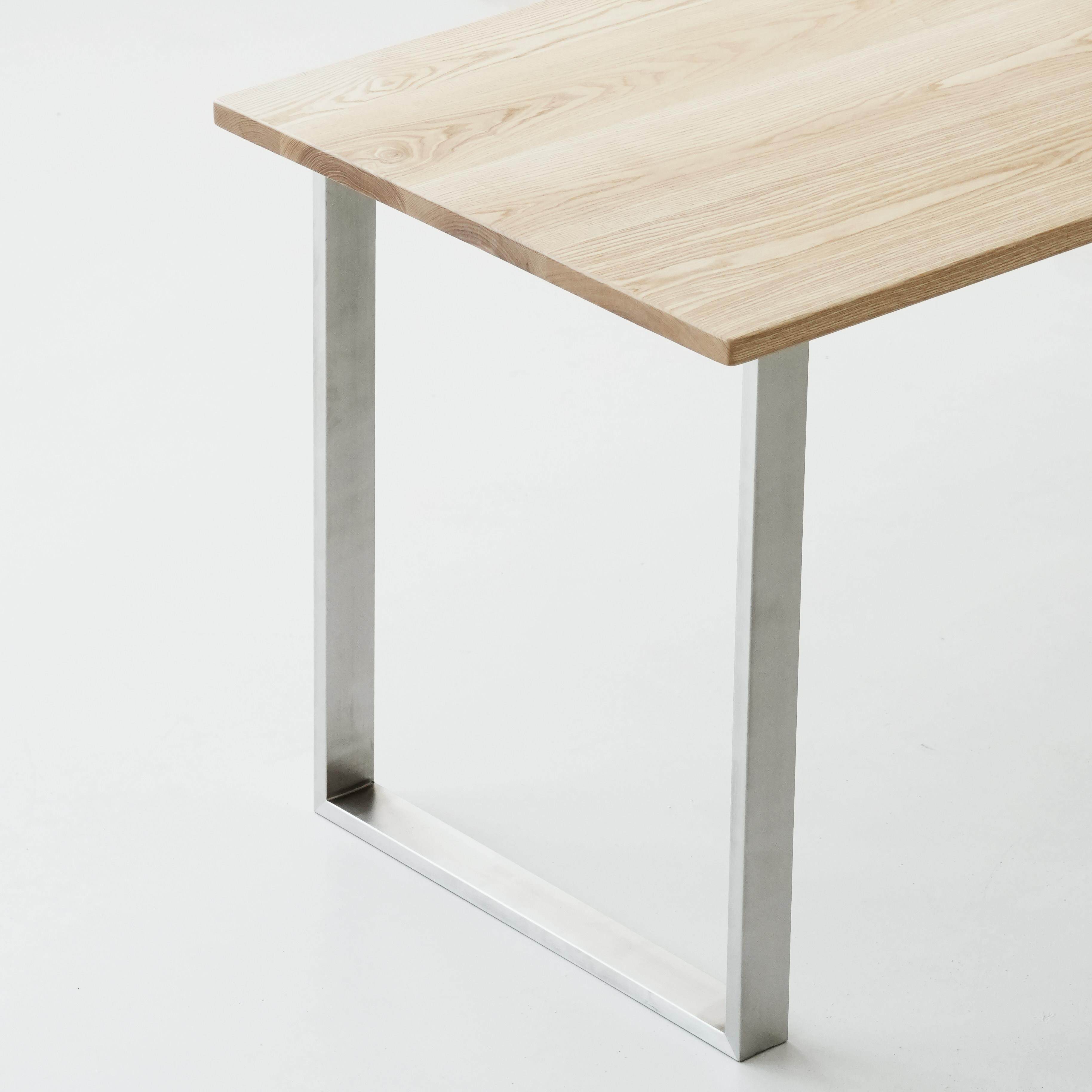 不锈钢桌腿定制拉丝支架口字型餐桌书桌脚大理石支撑架底座吧台脚