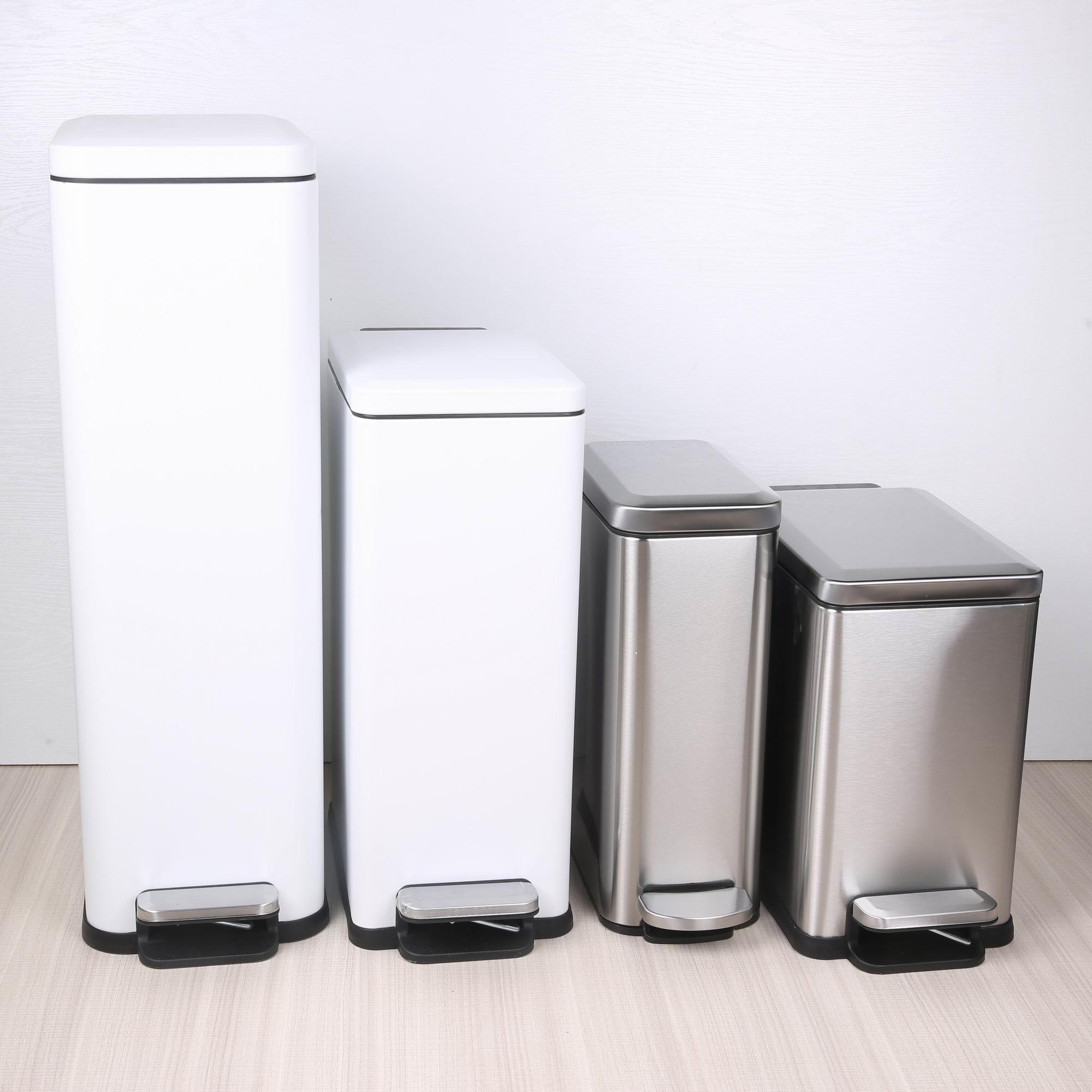 垃圾桶家用长方形夹缝简约不锈钢脚踏时尚欧式带盖窄身卫生桶大号