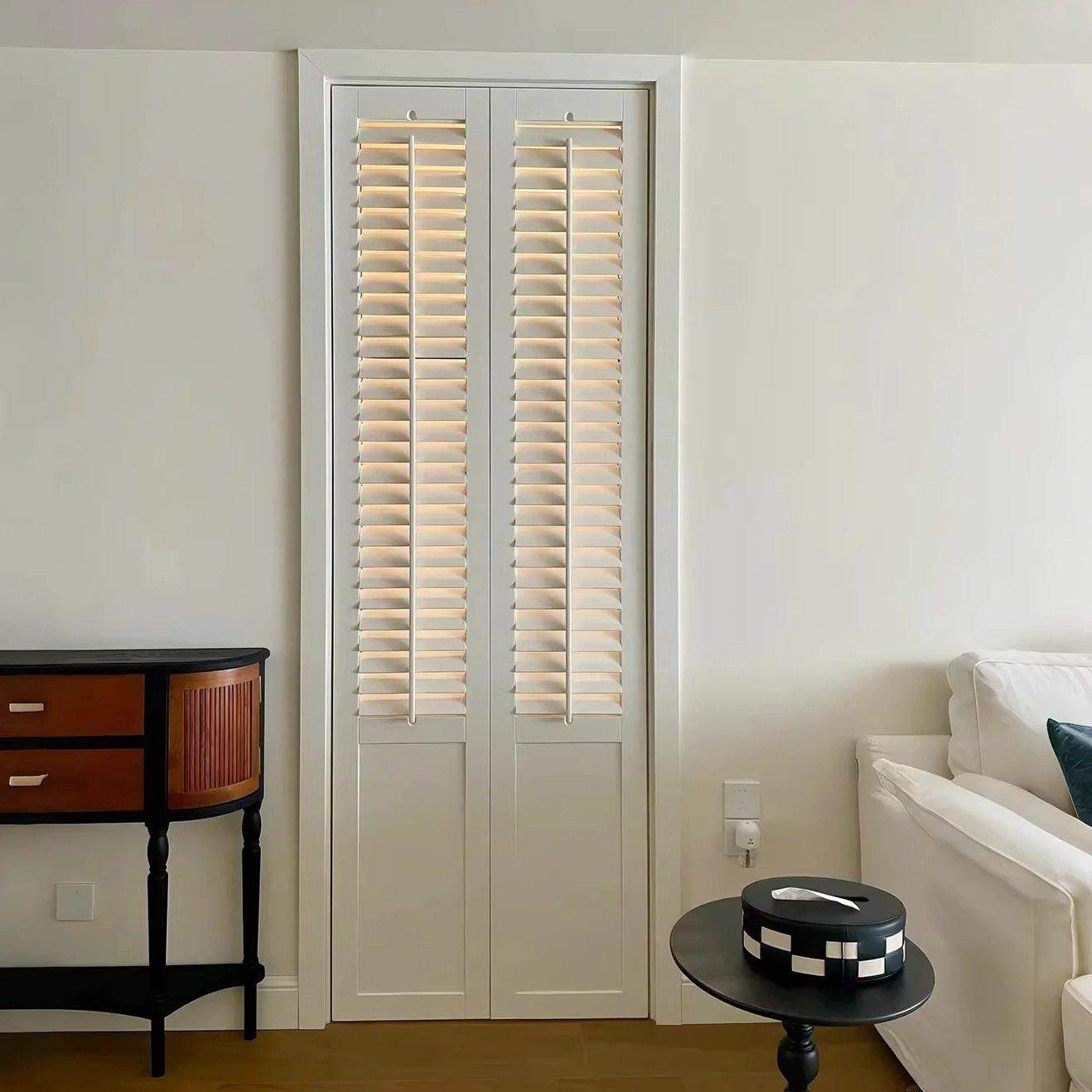 百叶门定制对开门窗阳台移门鞋柜门拉门卧室隔断门百叶门折叠门