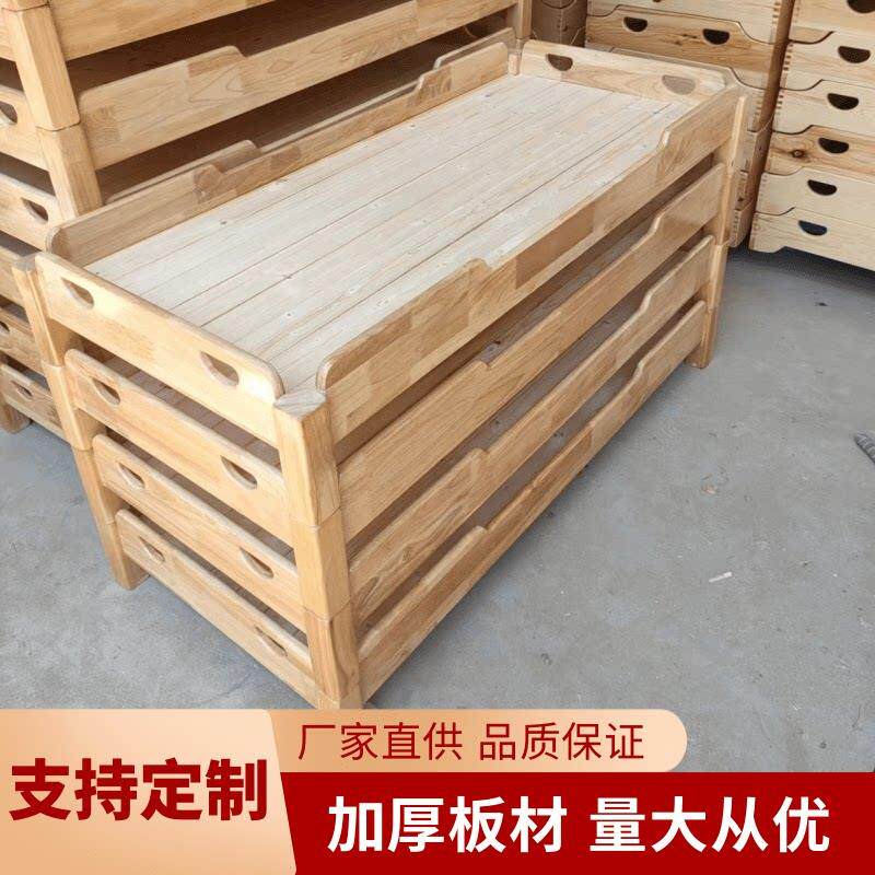 幼儿园实木午睡床托管班午休床儿童实木上下床幼儿园午休床叠折叠
