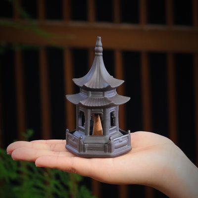 功德 亭台楼阁小号塔香炉家用室内仿古中式香薰炉陶瓷檀香熏香炉