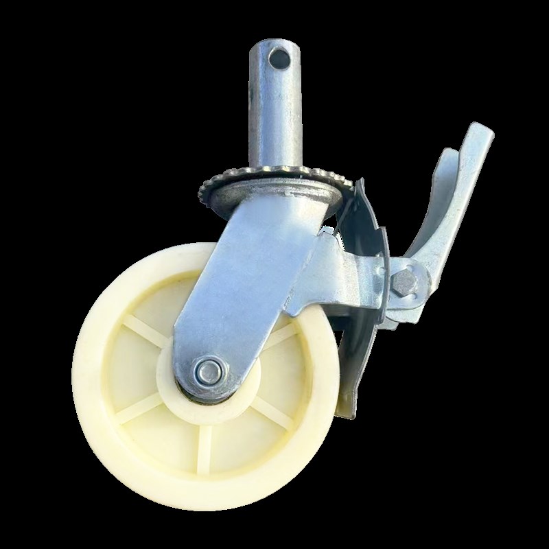 移动脚手架轮子6寸尼龙鹰架万向轮L重型承重加厚刹车脚轮