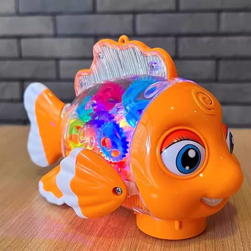 儿童灯笼手提花灯音乐灯光中秋节C礼物男孩女孩电动齿轮鱼发光玩